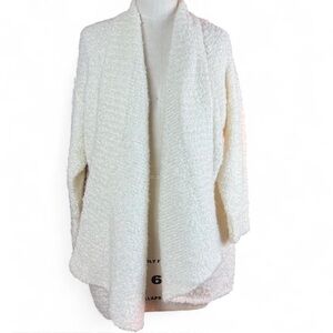 Lou & Grey Cream Fuzzy Open Cardigan